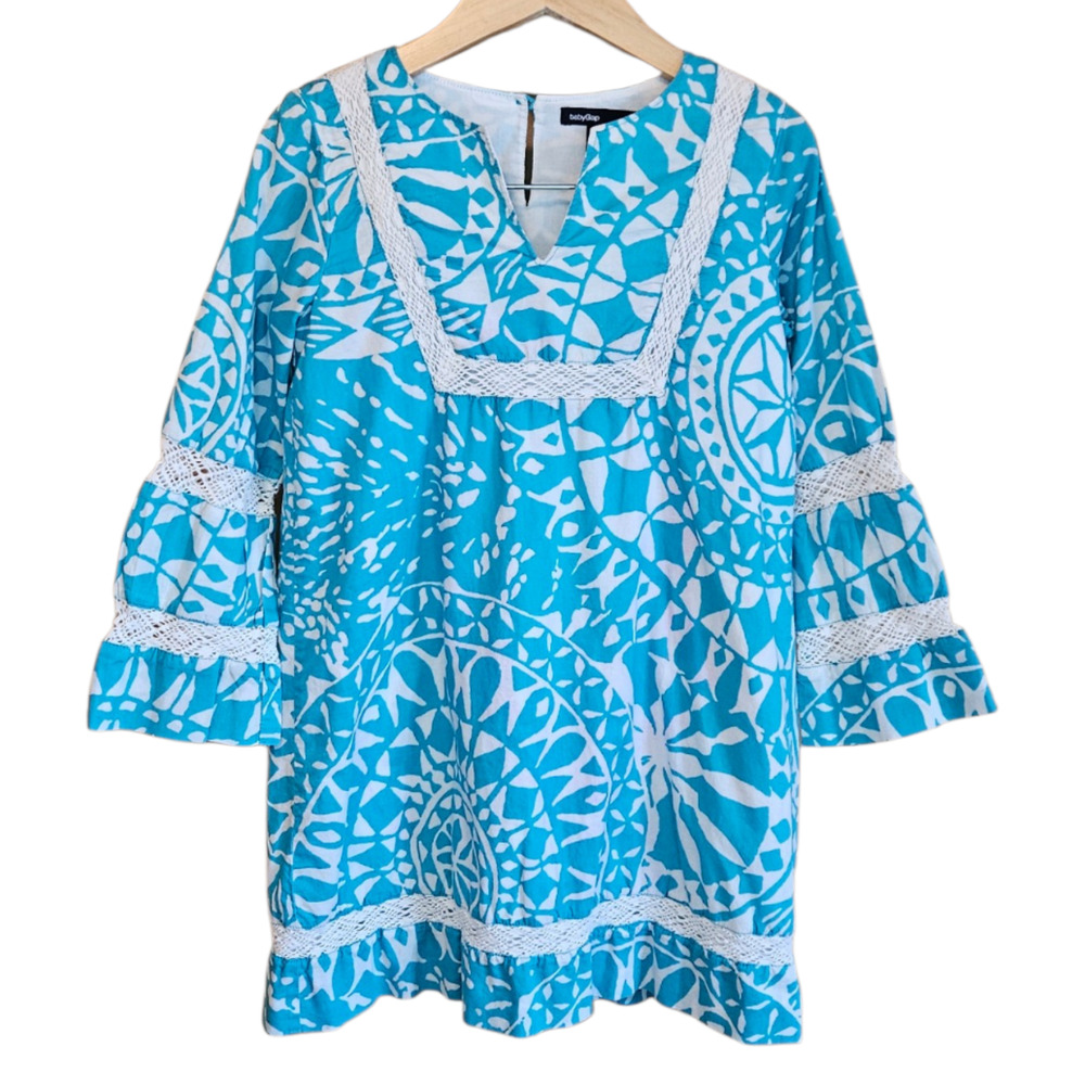 babyGap Toddler 4T 4 Years Turquoise Blue White Medallion Crochet Lace Dress